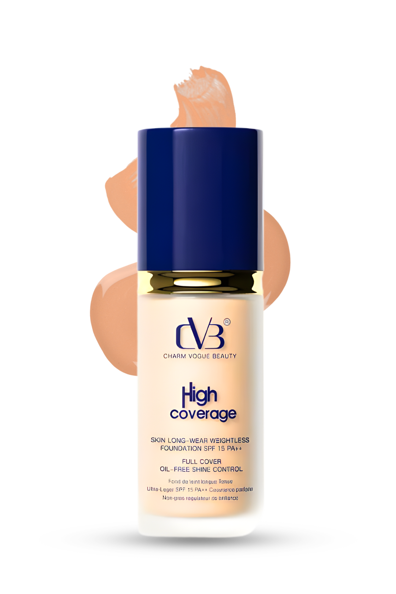 CVB High Coverage Foundation – Long Wear Weightless Liquid Foundation with SPF 15 PA++ | 50 ml