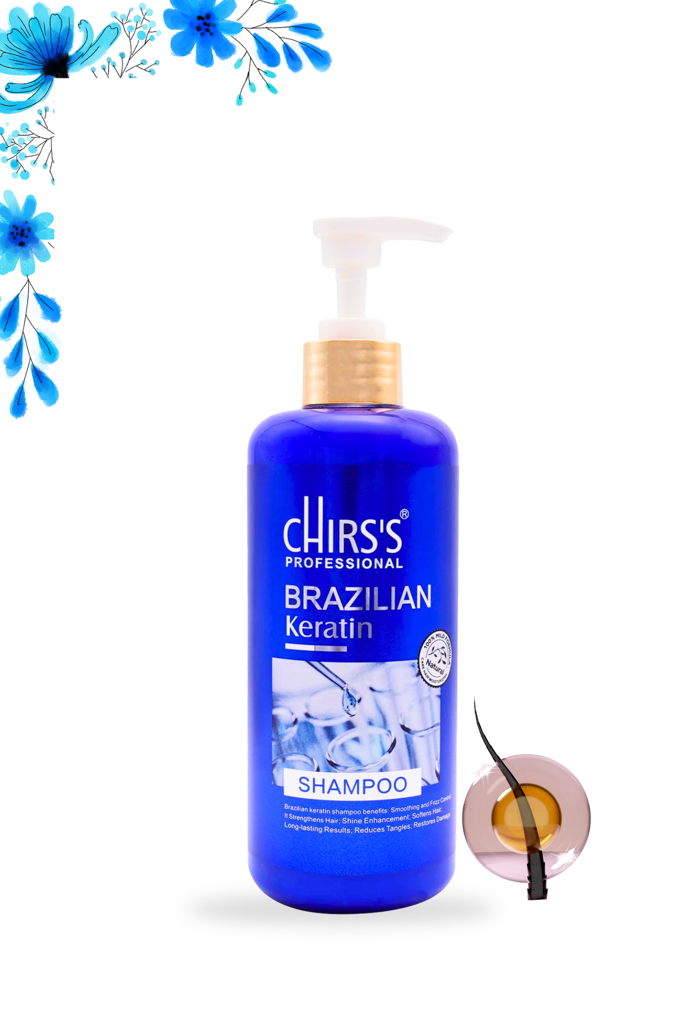 Chirs's Professional Brazilian Keratin Shampoo for Smooth & Frizz Control Hair | 400 ml