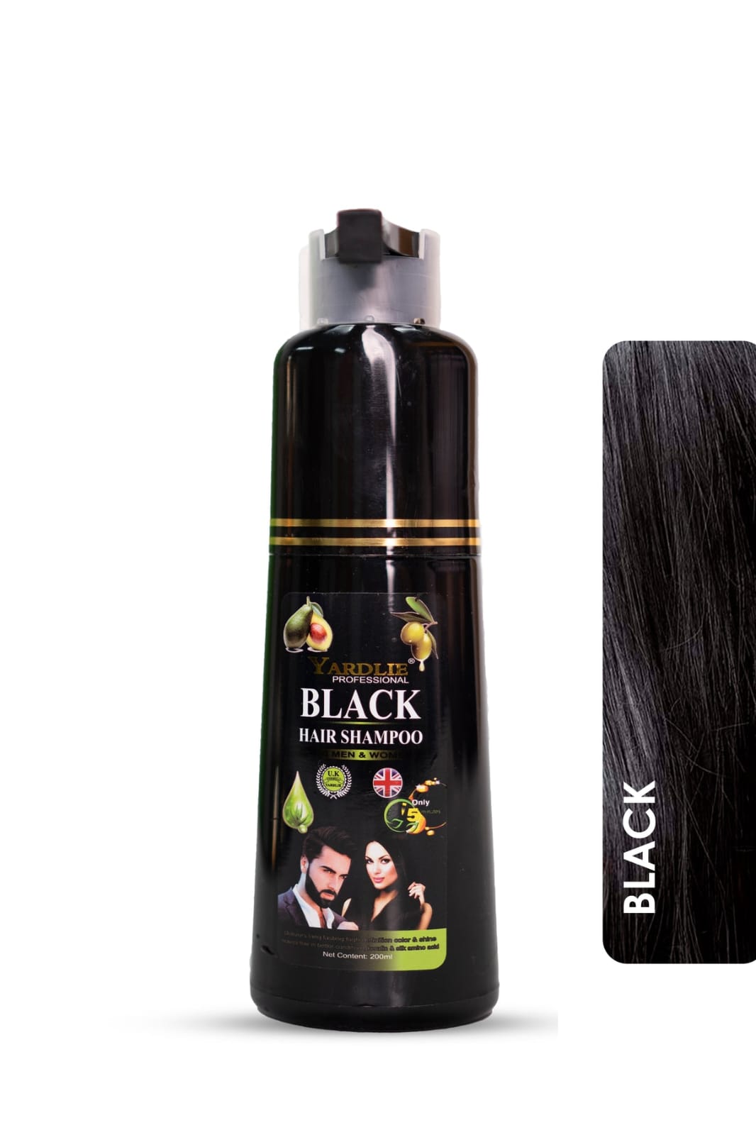 Hair Color Shampoo – Natural Black & Brown - No Ammonia (200ml) | Yardlie