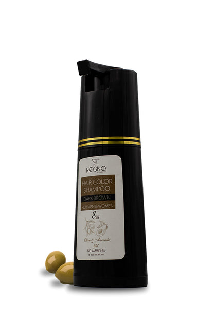 Hair Color Shampoo – Natural Black & Brown, No Ammonia, Long Lasting | Regno (~200ml)