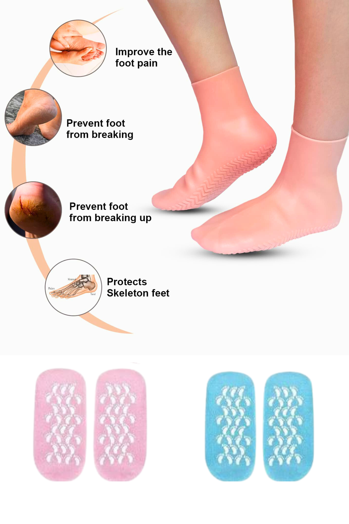 Silicone Socks | Heal Repairing & Moisturizing Spa Socks | Anti Crack