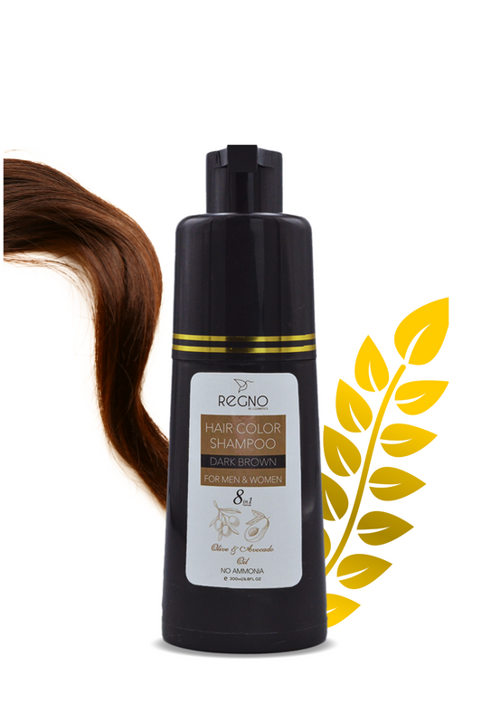 Hair Color Shampoo – Natural Black & Dark Brown - Sulphate & Ammonia Free (≈200ml) | Regno