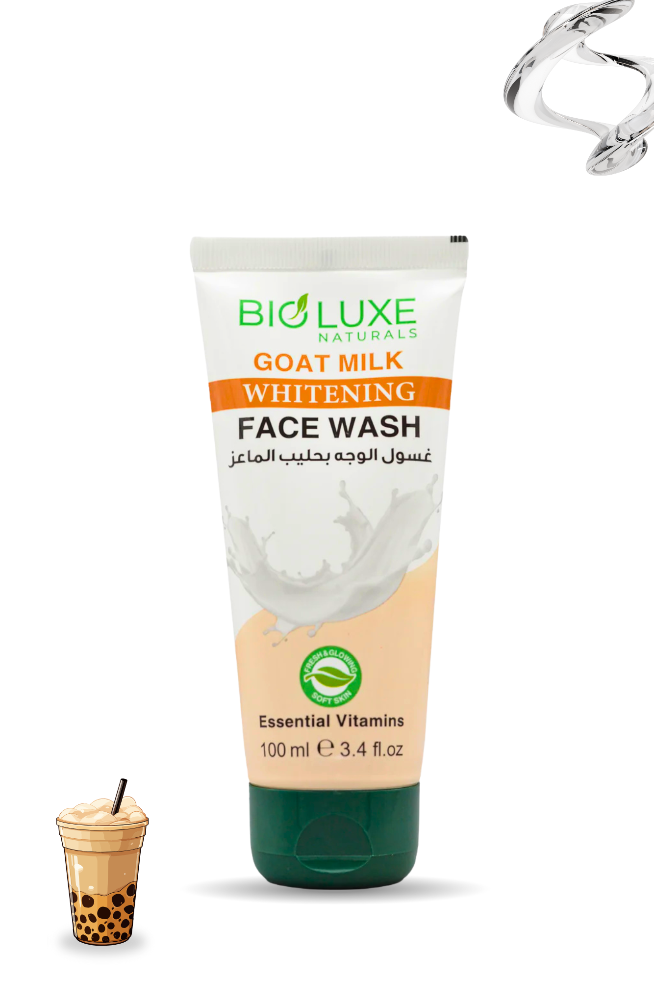 Goat Milk Face Wash| Deep Moisturizing & Skin Softening Formula | BioLuxe Naturals | 100ml