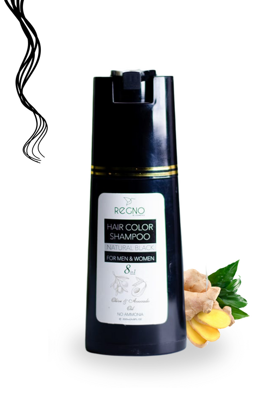 Hair Color Shampoo - Natural Black & Dark Brown - Sulphate & Ammonia Free (≈200ml) | Regno