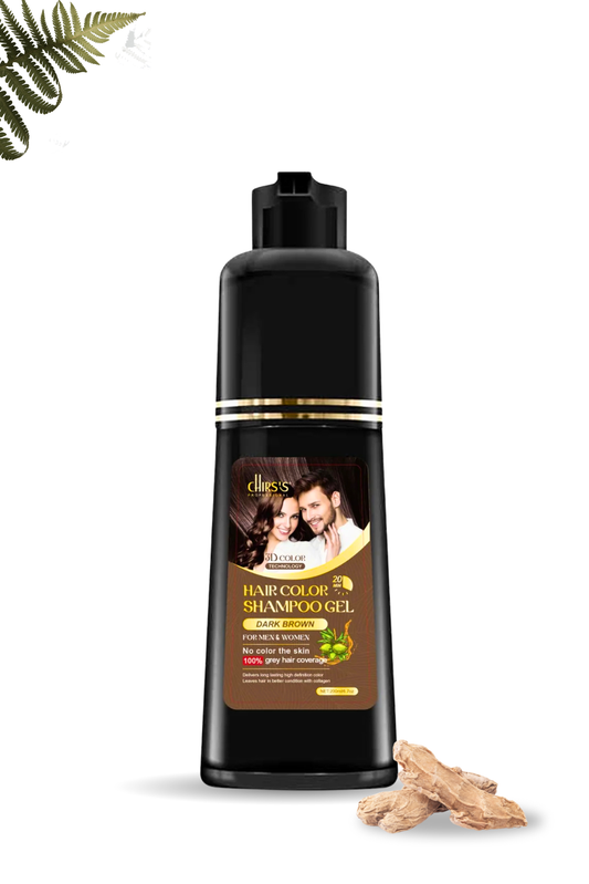 Chirs's Professional Hair Color Shampoo Gel, Ammonia & Sulphate Free | Natural Black & Dark Brown | 200 ml