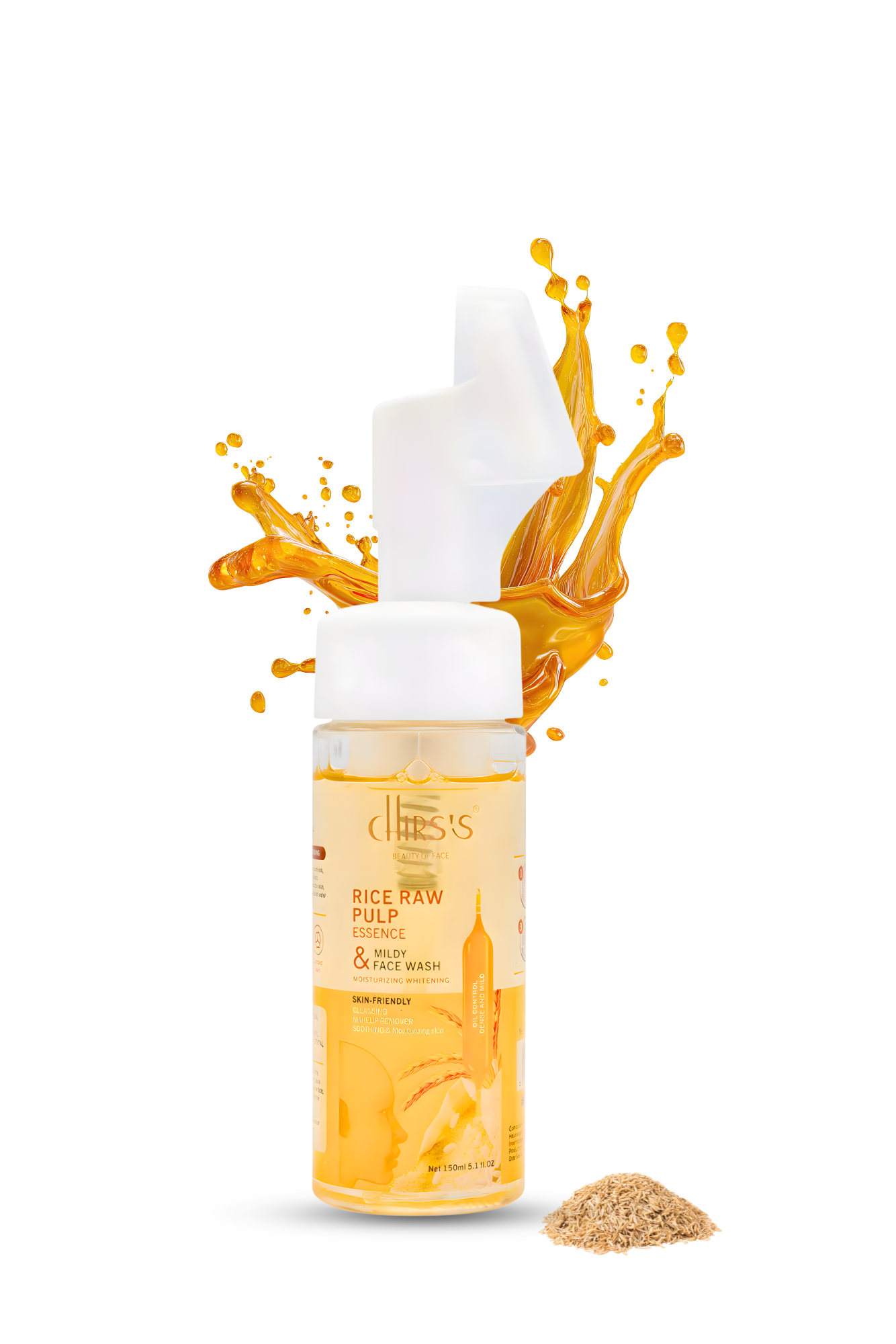 Chris’s Professional Rice Raw Pulp Face Wash – Moisturizing Brightening Cleansing Mousse | 150 ml