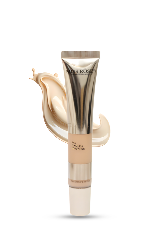 Miss Rose Silk & Flawless Waterproof Foundation – Long Lasting Smooth Texture Full Coverage Makeup Base | 30 ml