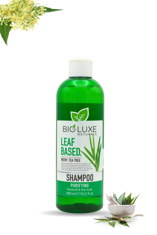 Neem Shampoo Leaf-Based | Anti-Dandruff, Hair Fall Control & Scalp Purifying Herbal Formula | BioLuxe Naturals | 480ml