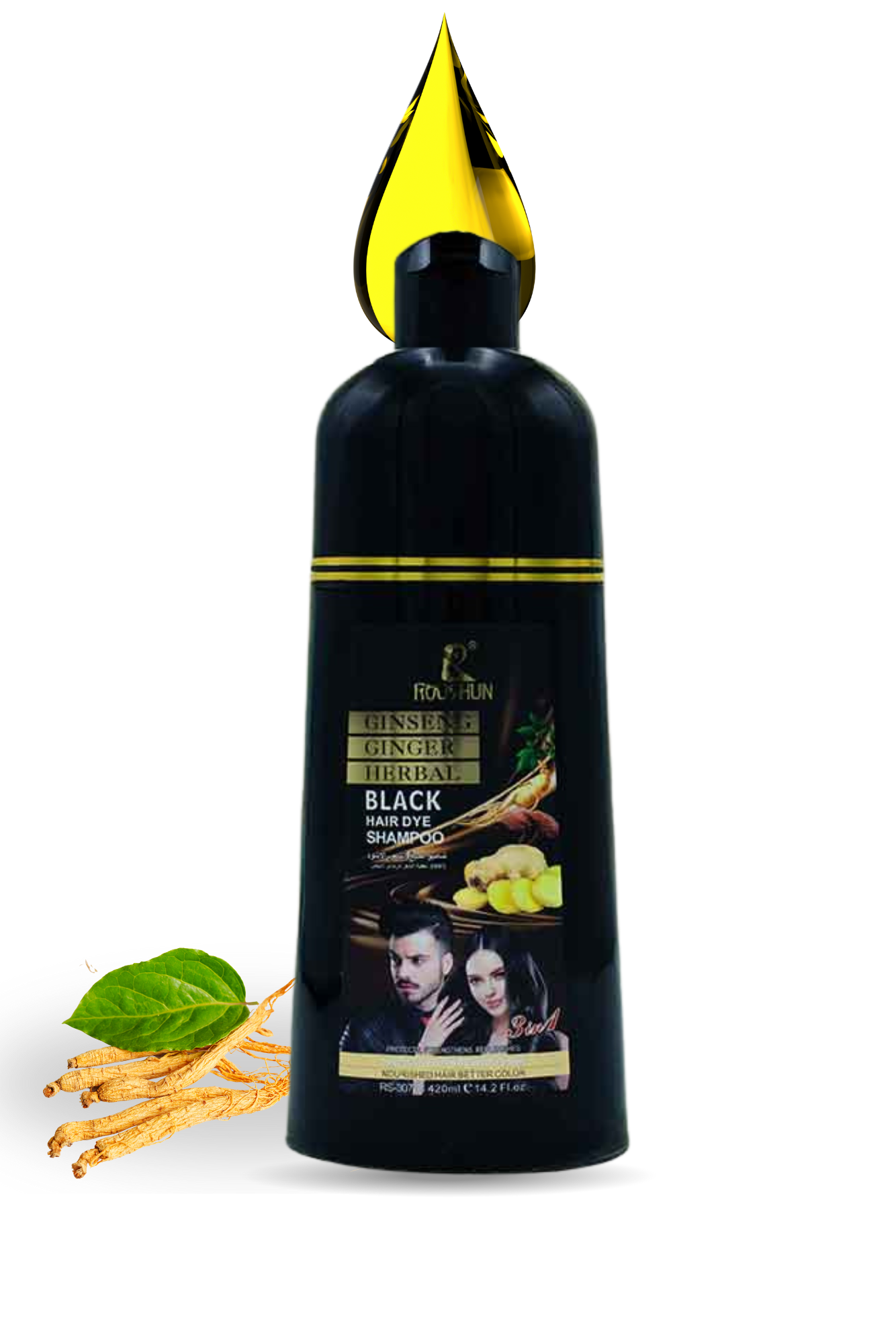 Ginseng Hair Color Shampoo | Natural Black | Ammonia Free | 420ml
