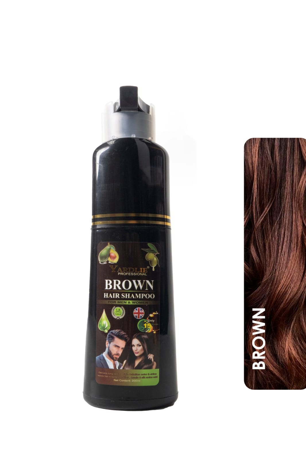 Hair Color Shampoo – Natural Black & Brown - No Ammonia (200ml) | Yardlie