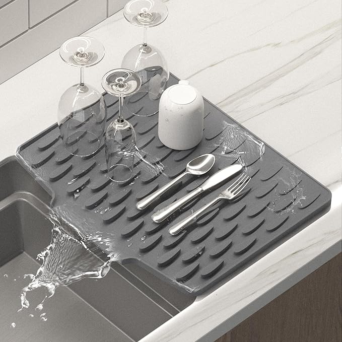 Silicone Dish Drying Mat Heat Resistant Kitchen Drying Mat | Large Size