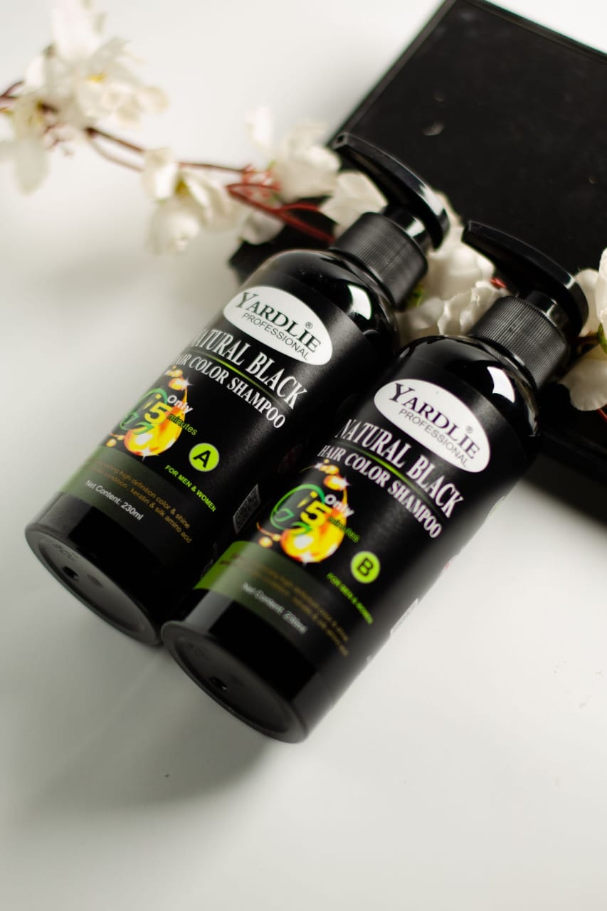 Yardlie Professional Hair Color Shampoo Mixing Paste |  Natural Black | 2-| Ammonia-Free, Long-Lasting Shine | 460ml