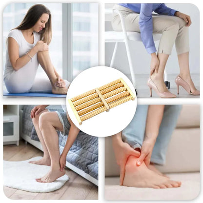 Wooden Foot Roller Massager – Reflexology Therapy Tool for Pain Relief & Relaxation | Big Size