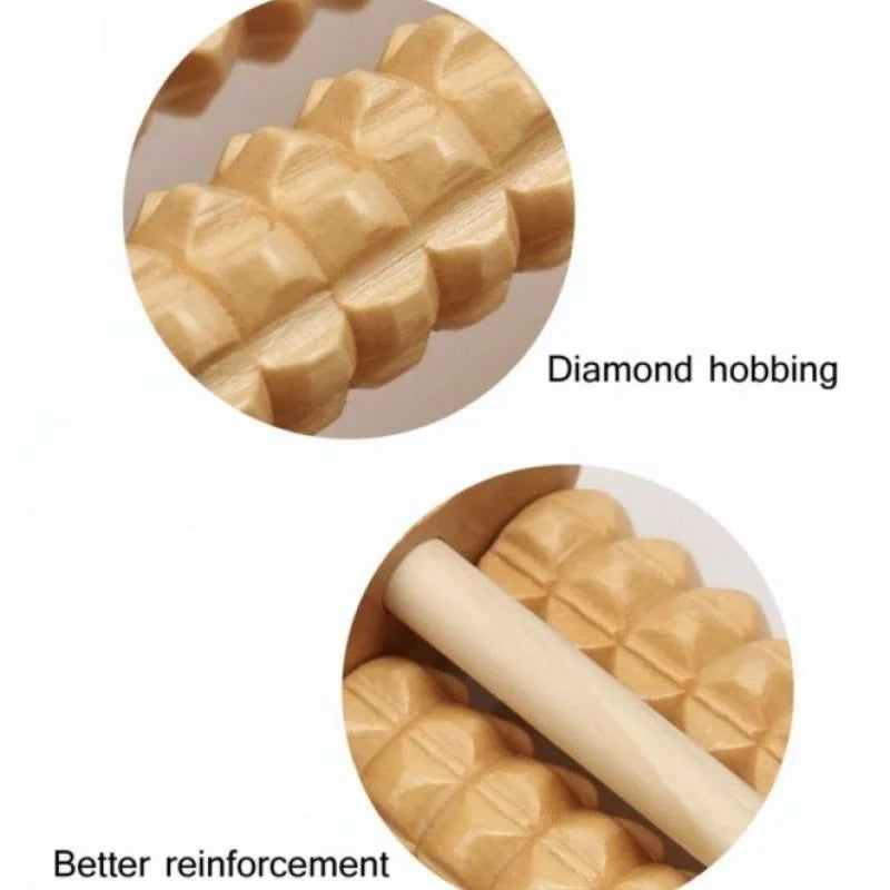Wooden Foot Roller Massager – Reflexology Therapy Tool for Pain Relief & Relaxation | Big Size
