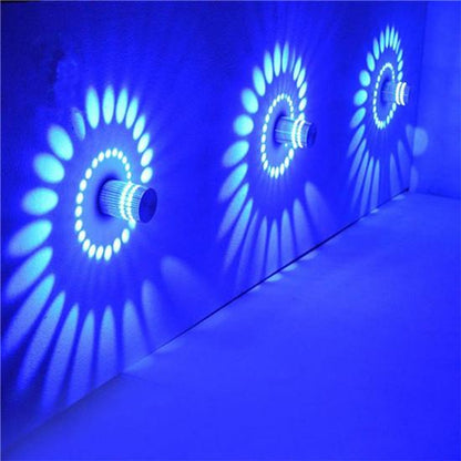 RGB Spiral LED Wall Light 3W