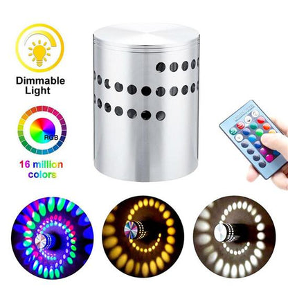 RGB Spiral LED Wall Light 3W